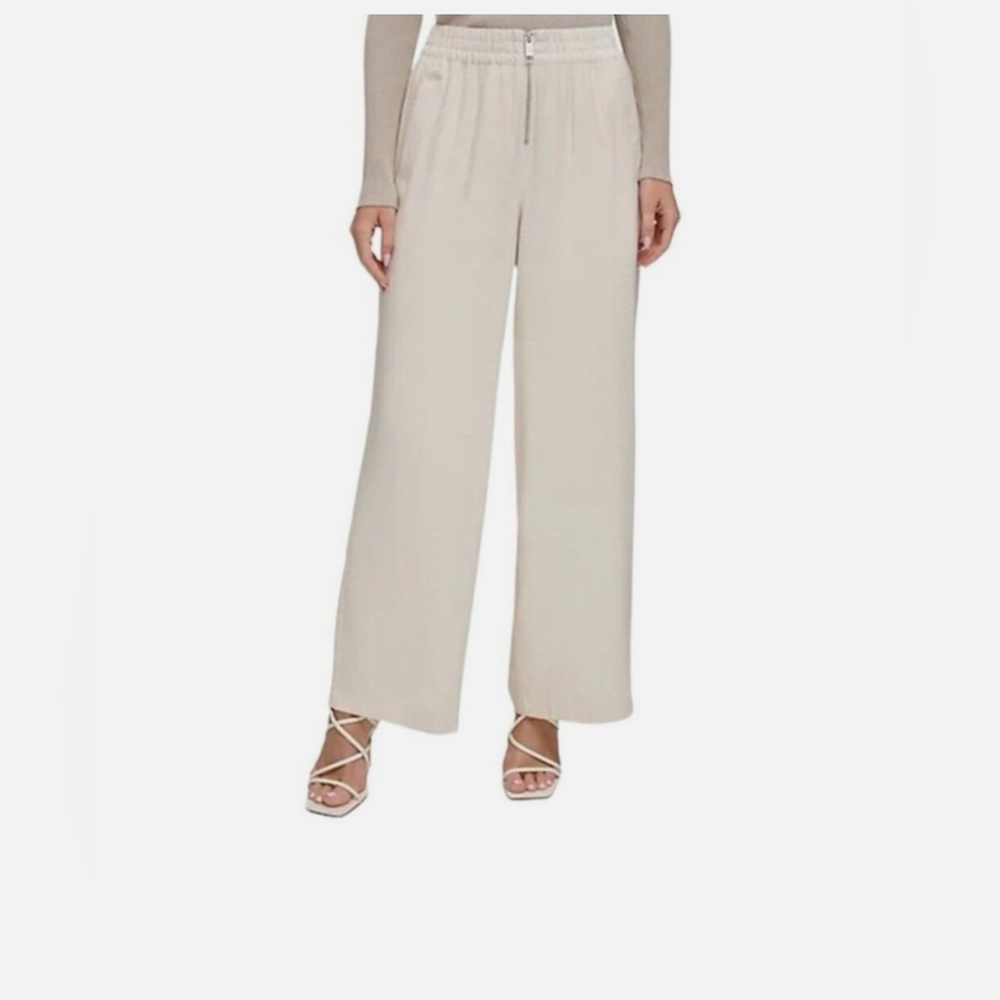 DKNY NWT Wide-Leg Twill Trousers - size xs.